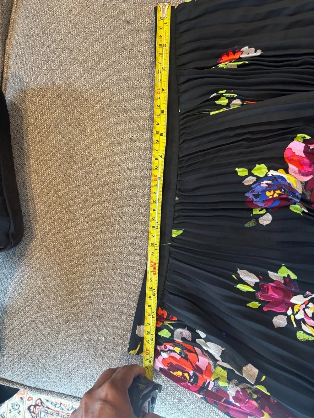 kate spade rare roses  Asymmetrical Pleated Skirt